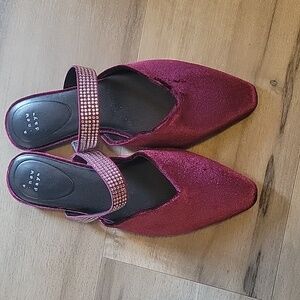 A New Day jeweled burgundy velvet flat